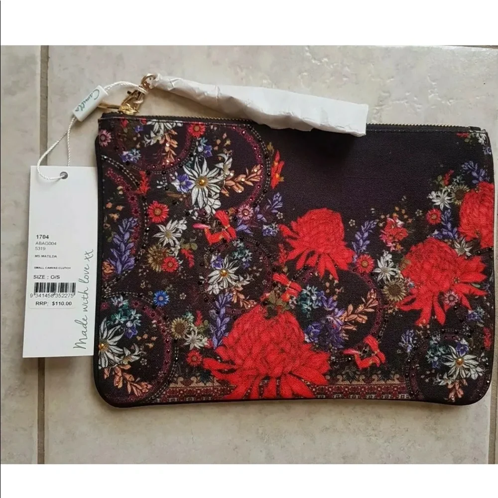 CAMILLA *Ms Matilda floral small canvas clutch bag